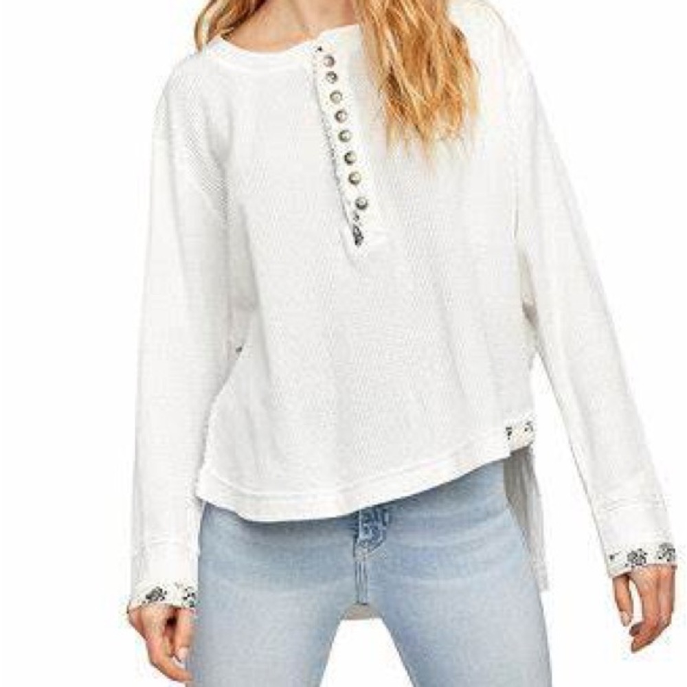 Free People Fall for You Henley Ivory
